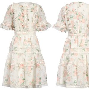 Rachel Parcell Mixed Lace Fit and Flare Dress NWT